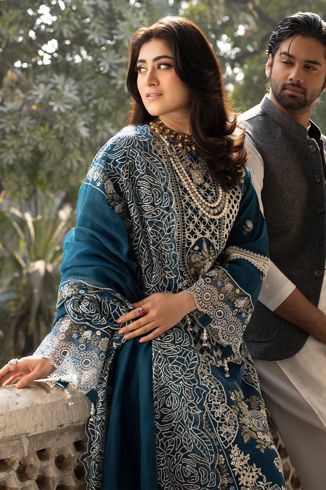 MAHNUR - 3PC Lawn Embroidered Suit  Cod