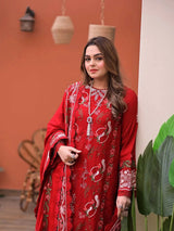 Mastorat Lawn 3PC Chikankari Embroidered Suit with Embroidered Lawn Dupatta Cod-698