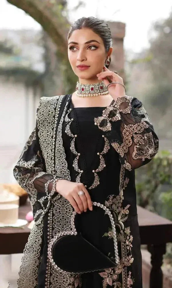 KAHF- 3PC Luxury Lawn Embroidered Suit cod-126